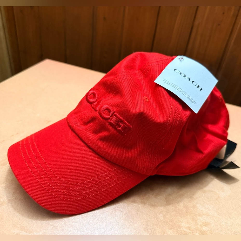 Coach Red Embroidered Baseball Cap - Coach(brand new)